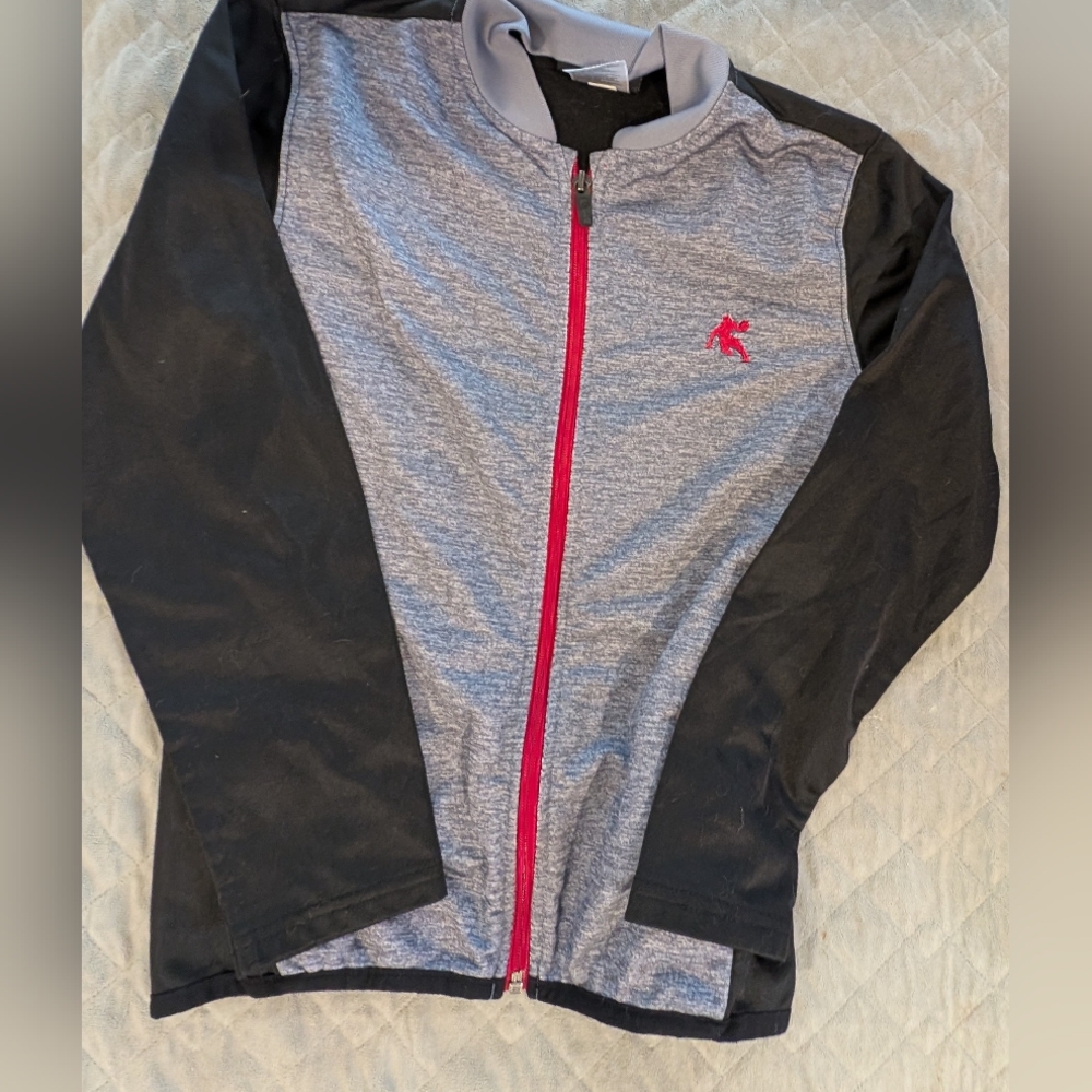 And1 Kids Size 8 Gray and Black Jacket with Red Accents